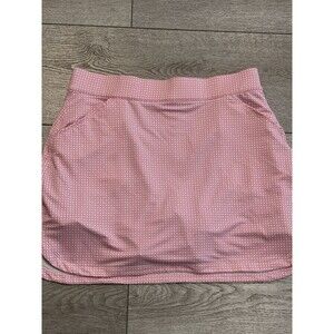 Peter Millar Golf Skirt Women Large Pink Geometric Pattern Skort Stretchy